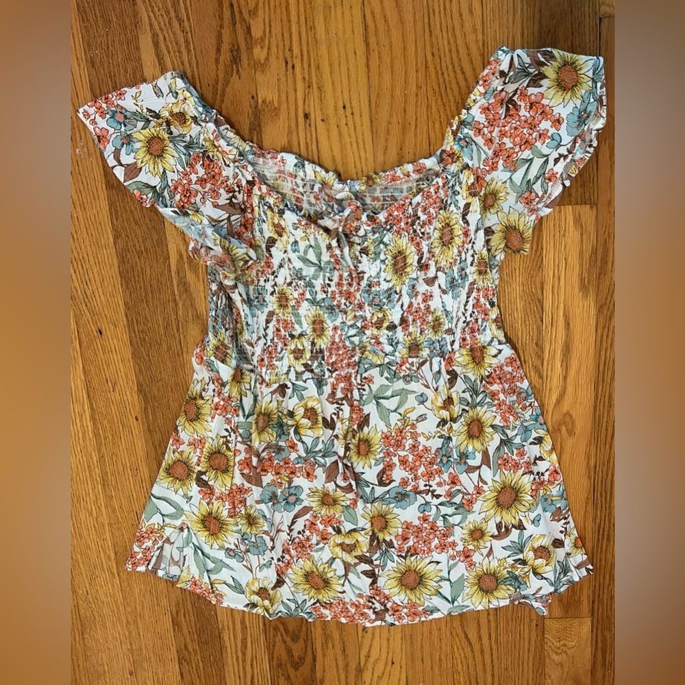 Floral Smocked Shirt